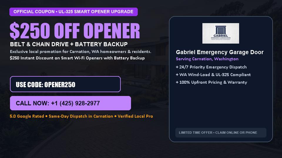 Gabriel Emergency Garage Door $250 OFF Premium LiftMaster Opener Installation